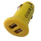 Порт портативных желтых миниых заряжателей автомобиля USB двойной для ПК таблетки