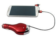 Кабель USB двойного Micro заряжателя автомобиля мобильных телефонов высокой эффективности Retractable