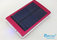 банк солнечной силы 10000 mAh красный портативный, солнечный приведенный в действие заряжатель сотового телефона с факелом